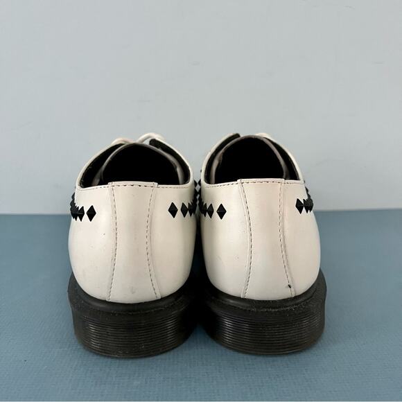 Dr. Martens Willis Stud Creeper White Smooth Leather Loafers - Picture 6 of 9